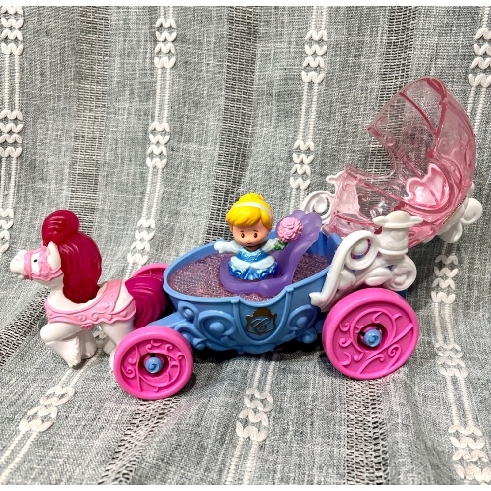 Fisher Price Little People Disney Cinderella Musical Carriage With Figure Works!